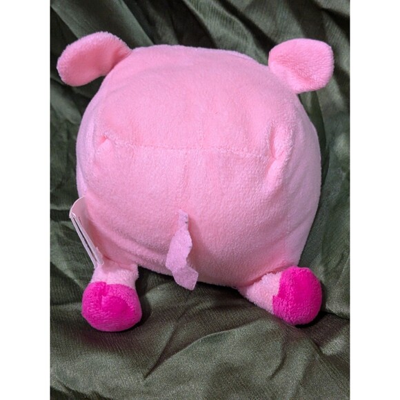 Nanco Pixel Pig Cube Plush Toy - Soft Emboroidered Features - Approx. 4" x 6" - Picture 3 of 7